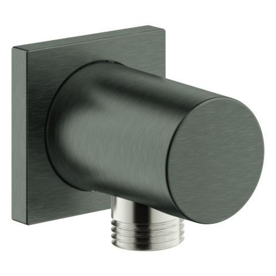 Rainshower Aansluitbocht Vierkant, Hard Graphite Geborsteld