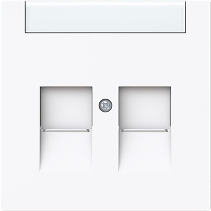 Centraalplaat 2 modular Jack connectors schuifjes art-wit (1800-44G)