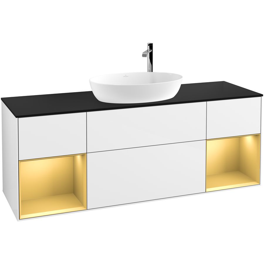 Wastafelonderkast Finion 1600x603x501mm G.White.L F982HFGF