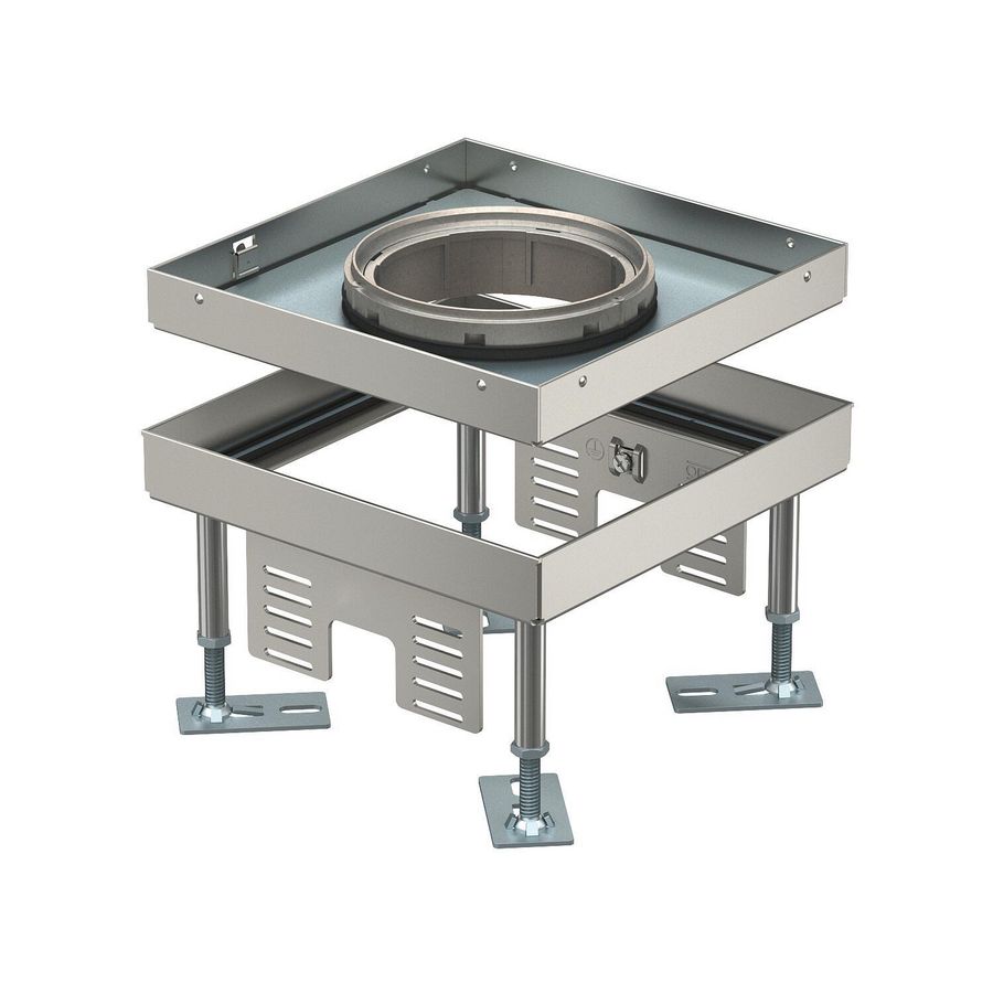 Vierkante cassette Tubus-deksel 199x199x100 rvs