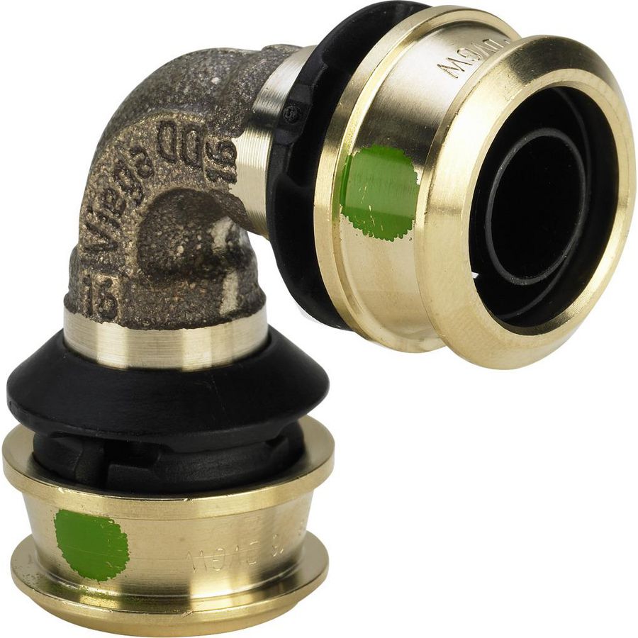 Bochtkoppeling 90° RAXOFIX pers 25x25mm silicium brons 5316