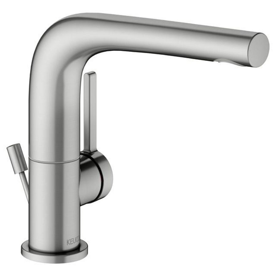 1-hendel wastafelmengkraan 150 /afvoergarn/draaibaar rvs finish