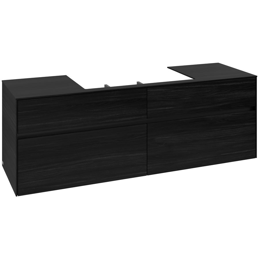 Wastafelonderkast Collaro 1600x548x500mm Black Oak C02800AB