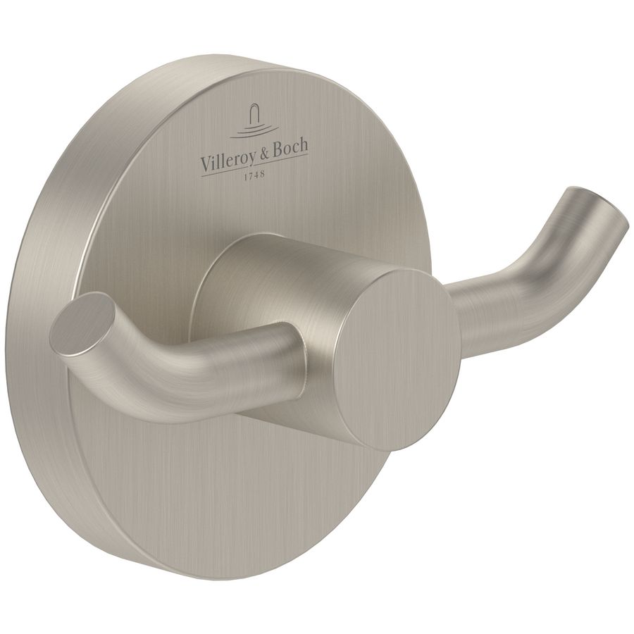 Dubbele handdoekhaak  Elements - Tender Brushed Nickel Matt