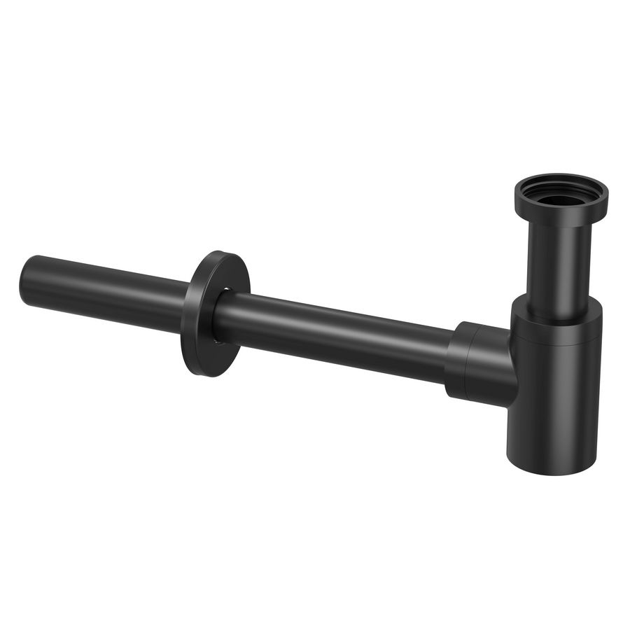 Design fonteinbekersifon 1.1/4" mat zwart