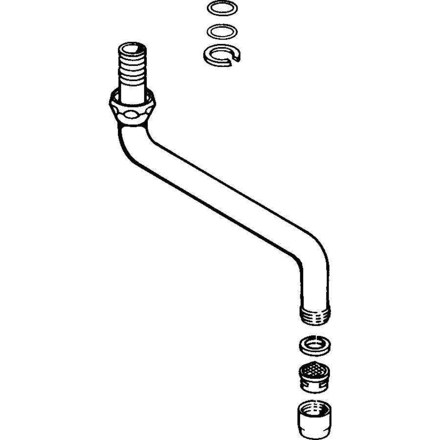 Uitloop compleet 200mm G3/4 chroom
