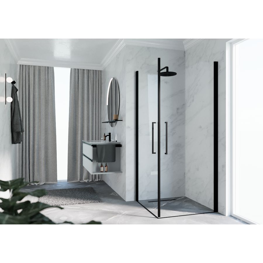 Hoekinstap YPLUS2G 1010-1030x2000mm zwart helder