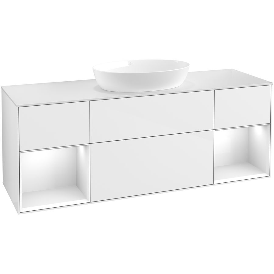 Wastafelonderkast Finion 1600x603x501mm G.White.L FD01GFGF