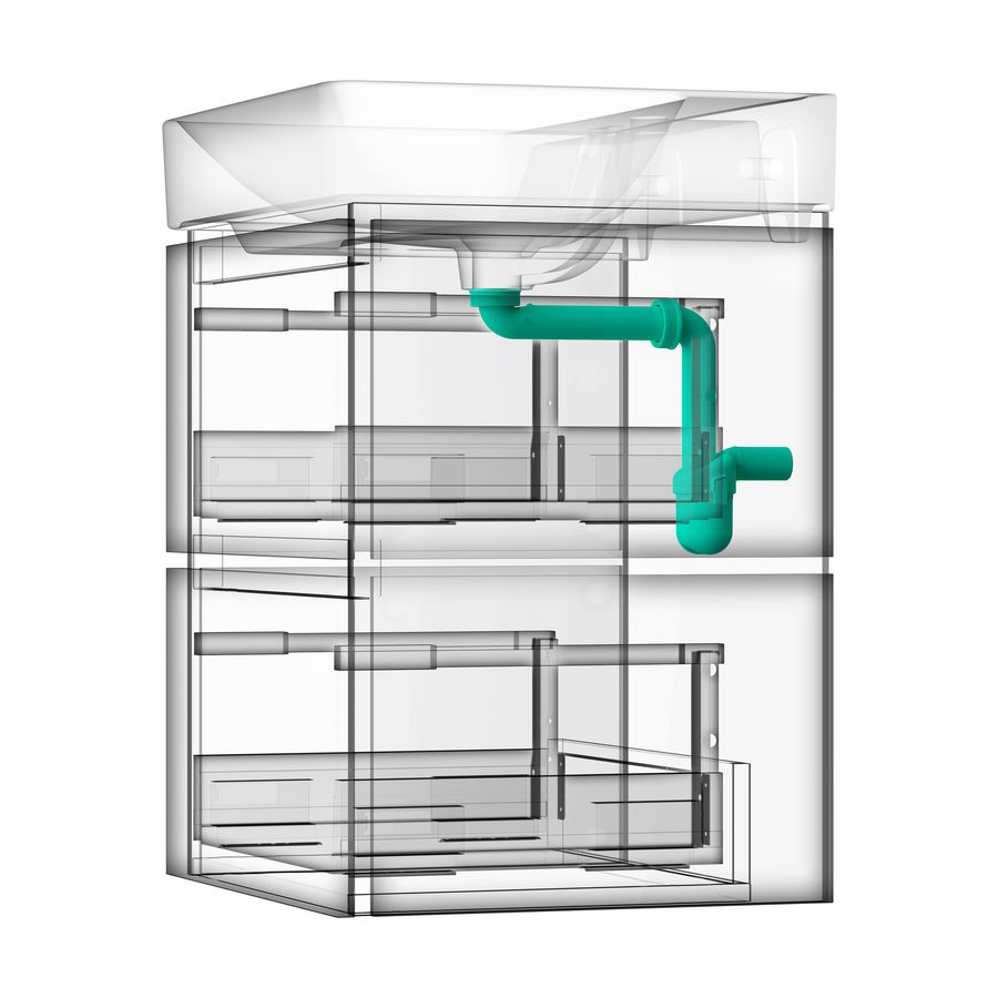 Ruimtebesparende sifon wastafels 50 mm Xelu Q