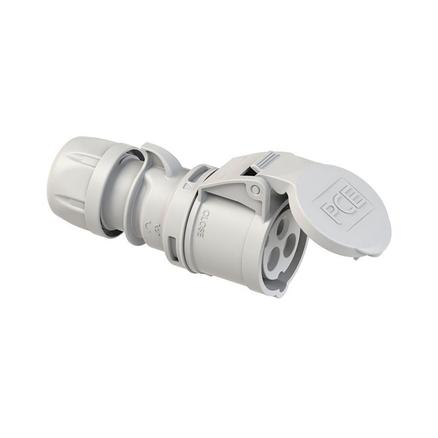 CEE contrastekker 16A 3p TRAFO 12h grijs IP44 Shark
