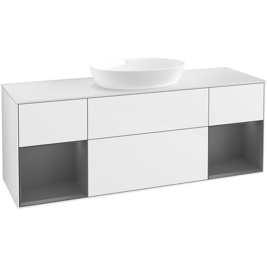 Wastafelonderkast Finion 1600x603x501mm G.White.L FD01GKGF