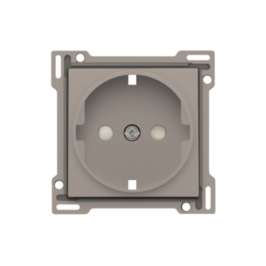 Afwerkingsset stopcontact randaarde/besch.afsl. Bronze
