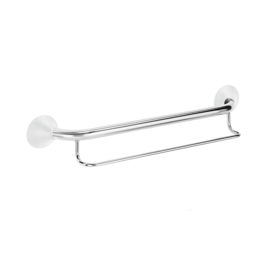 Handdoekrek+wandbeugel groot 600mm RVS gepolijst witte kap