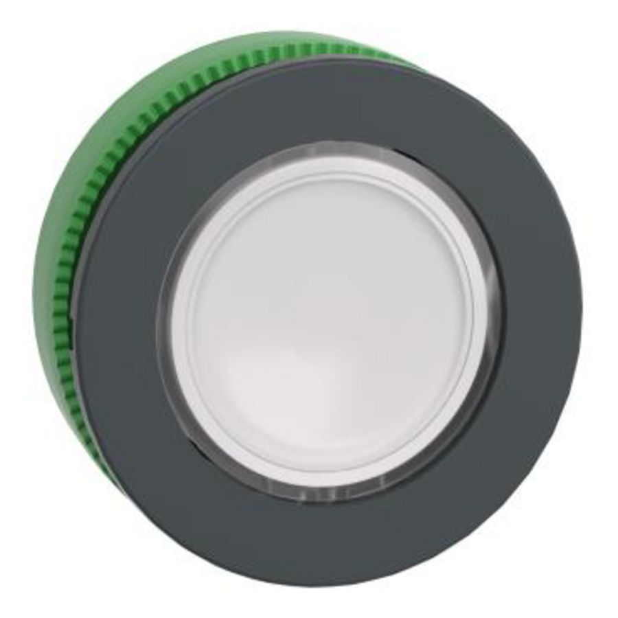 Flush mounted white Flush caps illum pushbutton head integr.