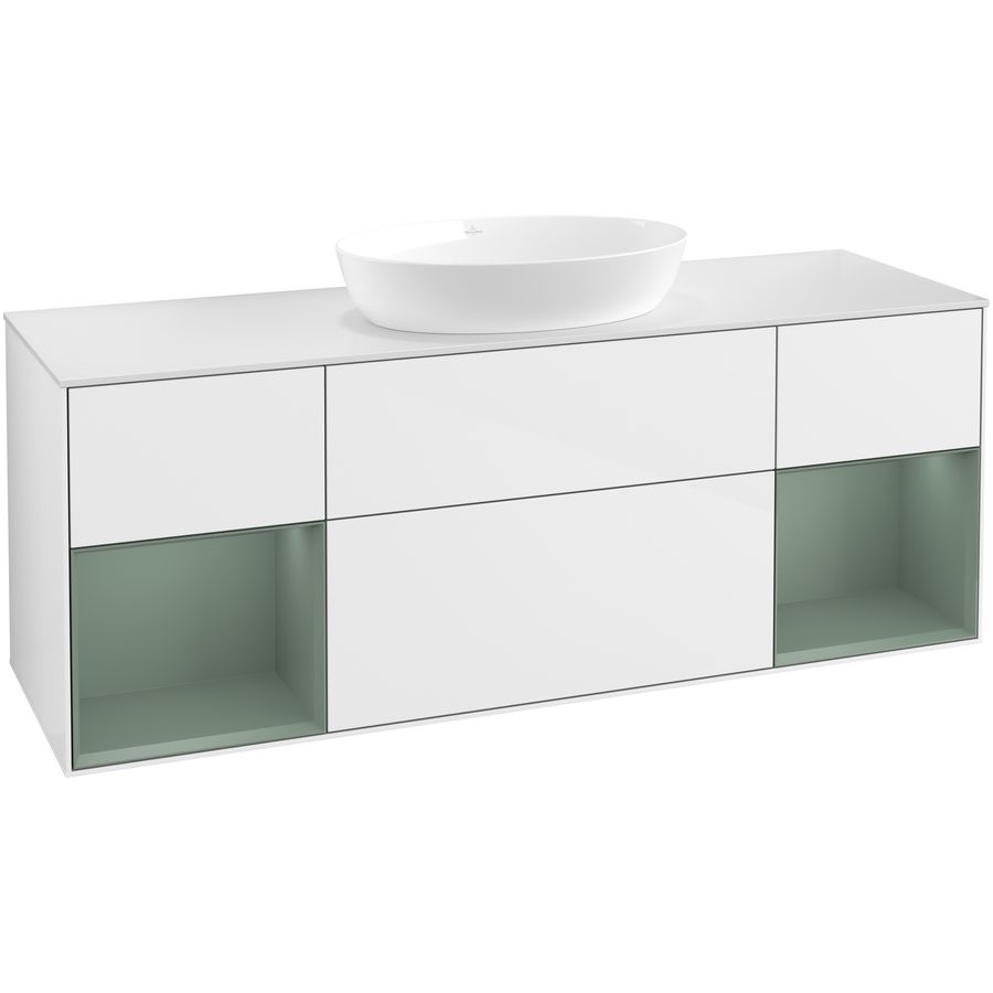 Wastafelonderkast Finion 1600x603x501mm G.White.L FD01GMGF