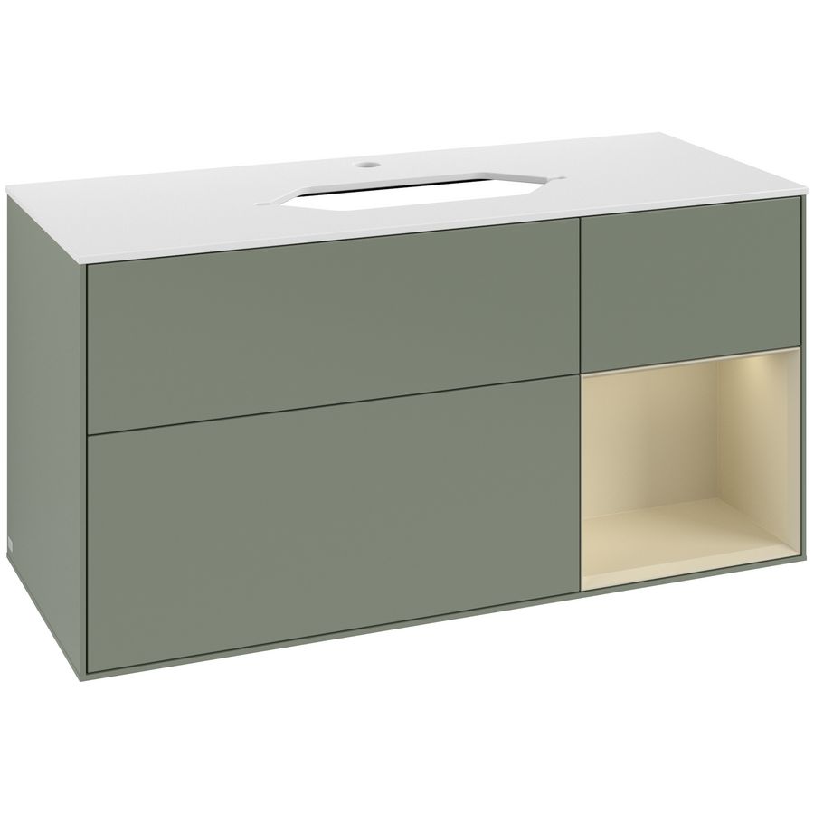 Wastafelonderkast Finion 1200x603x501mm Olive Matt Lacquer G301HJGM