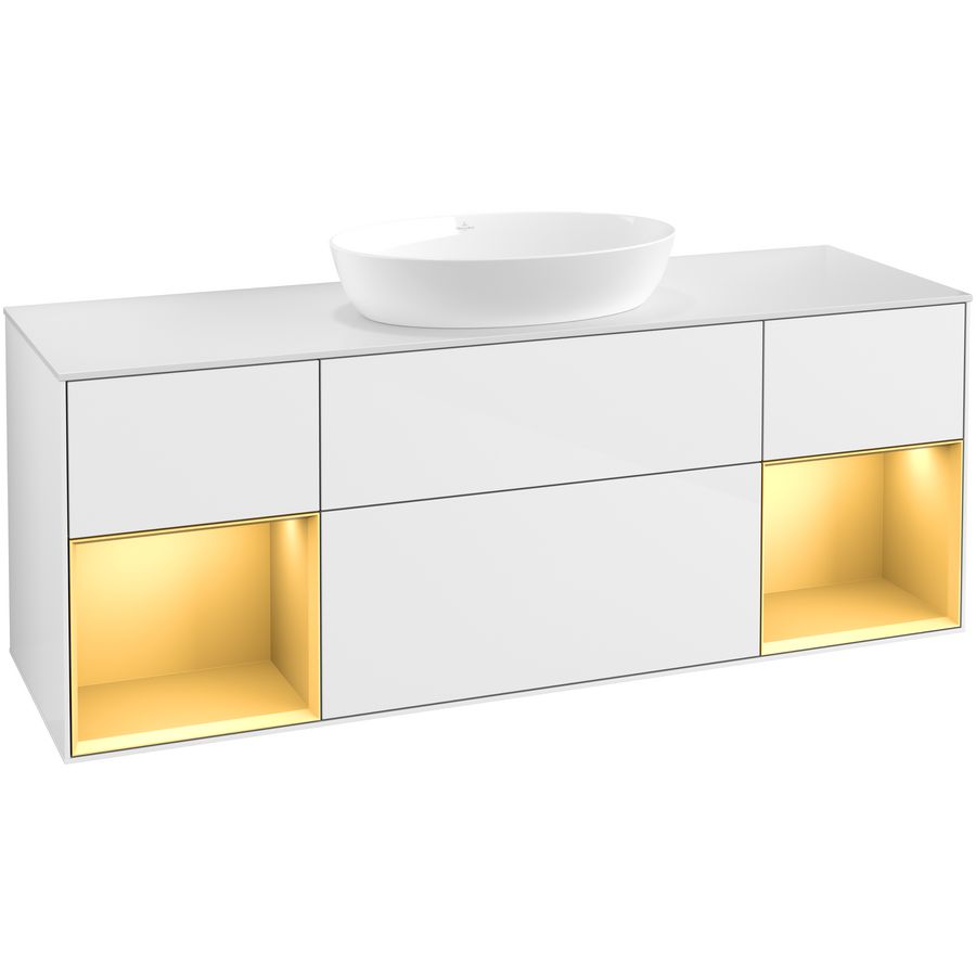Wastafelonderkast Finion 1600x603x501mm G.White.L FD01HFGF
