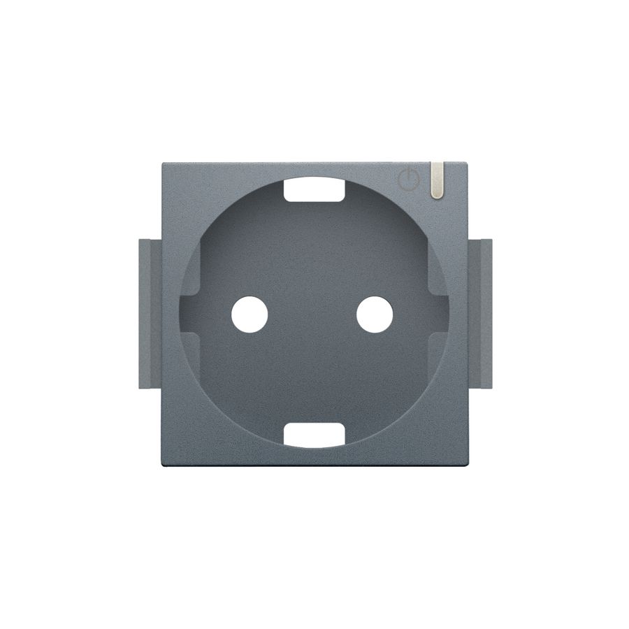Afwerkingsset geconn. schakelbaar stopcontact+knop blue grey