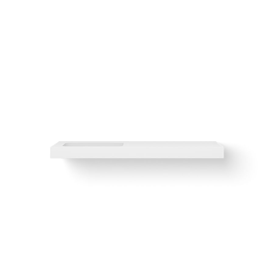 Solid WASHBASIN SOLO 140x46cm Solid Surface met 1 wasbak 500mm links