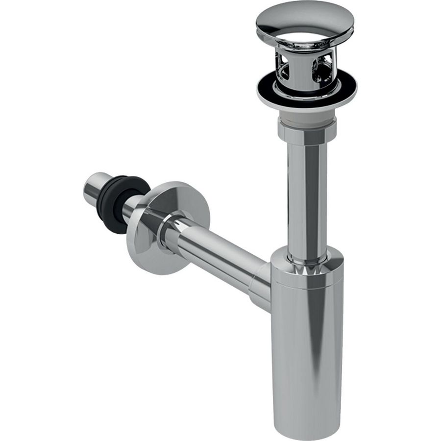 Wasbakafvoer met sifon,drukbediening: D32mm,G1 1/4": gl.chr
