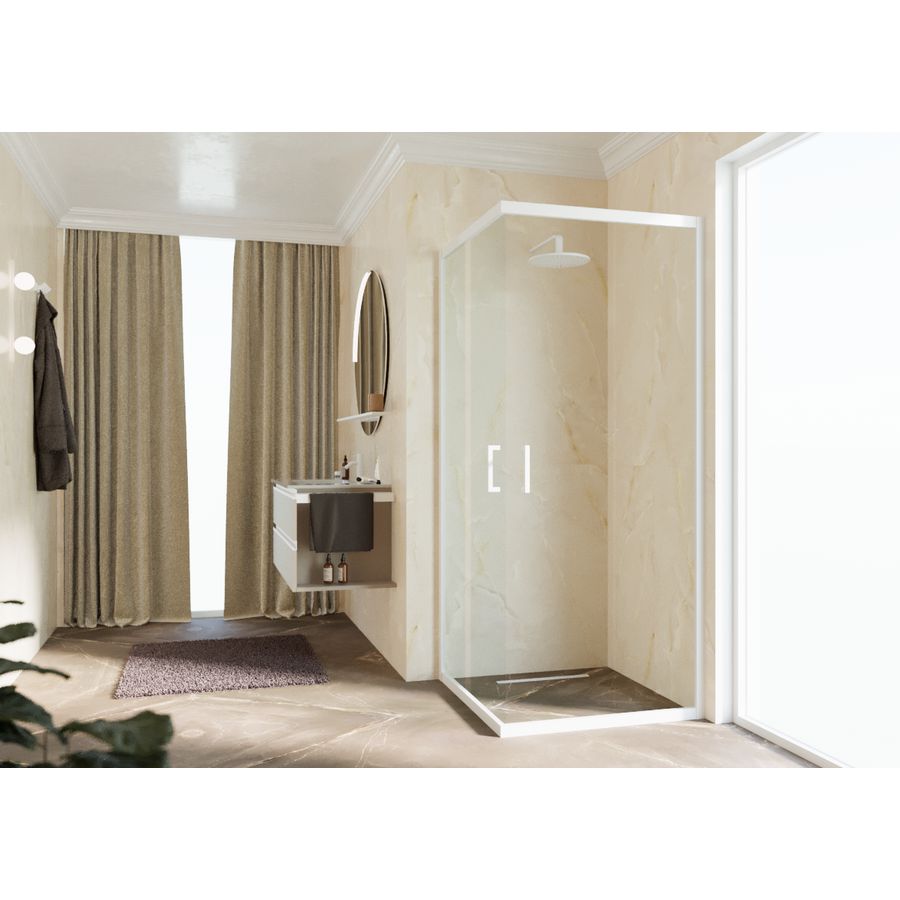 Zephyros 2.0 Hoekin.102 Ver.102-105 Helder Glas Wit Mat
