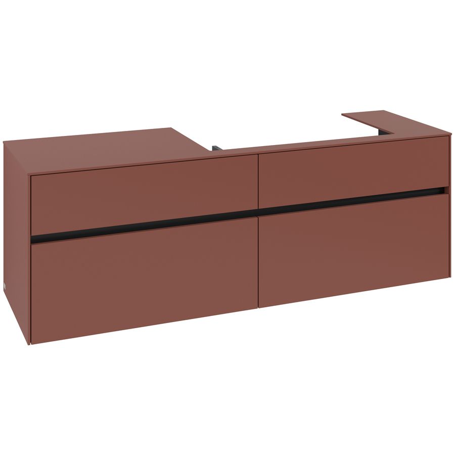 Wastafelonderkast Collaro 1600x548x500mm Wine Red C027B0AH