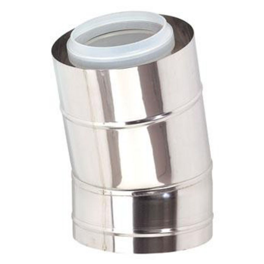 Rolux buitenwandsysteem bocht 15° conc 80/125 pp/inox