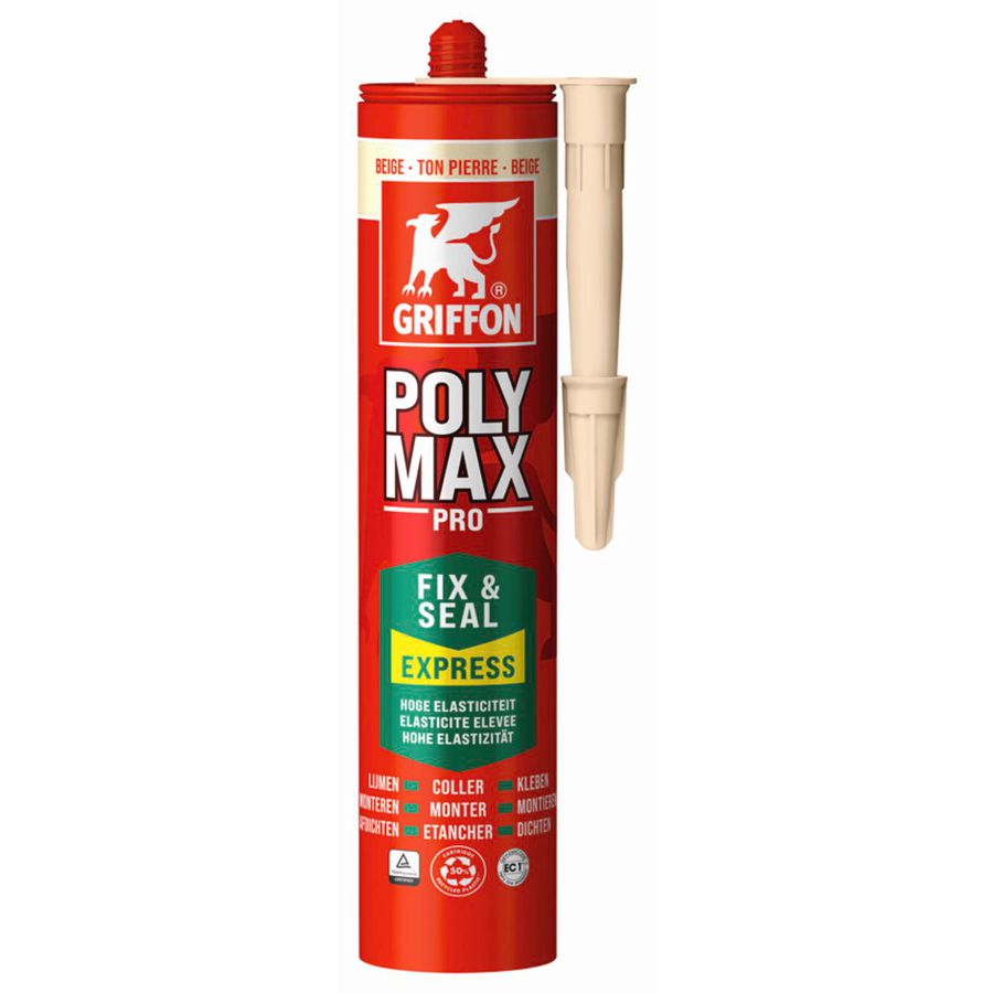Montagelijm/afdichtingskit POLY MAX FIX & SEAL EXPRESS beige koker a  425G VVE=12