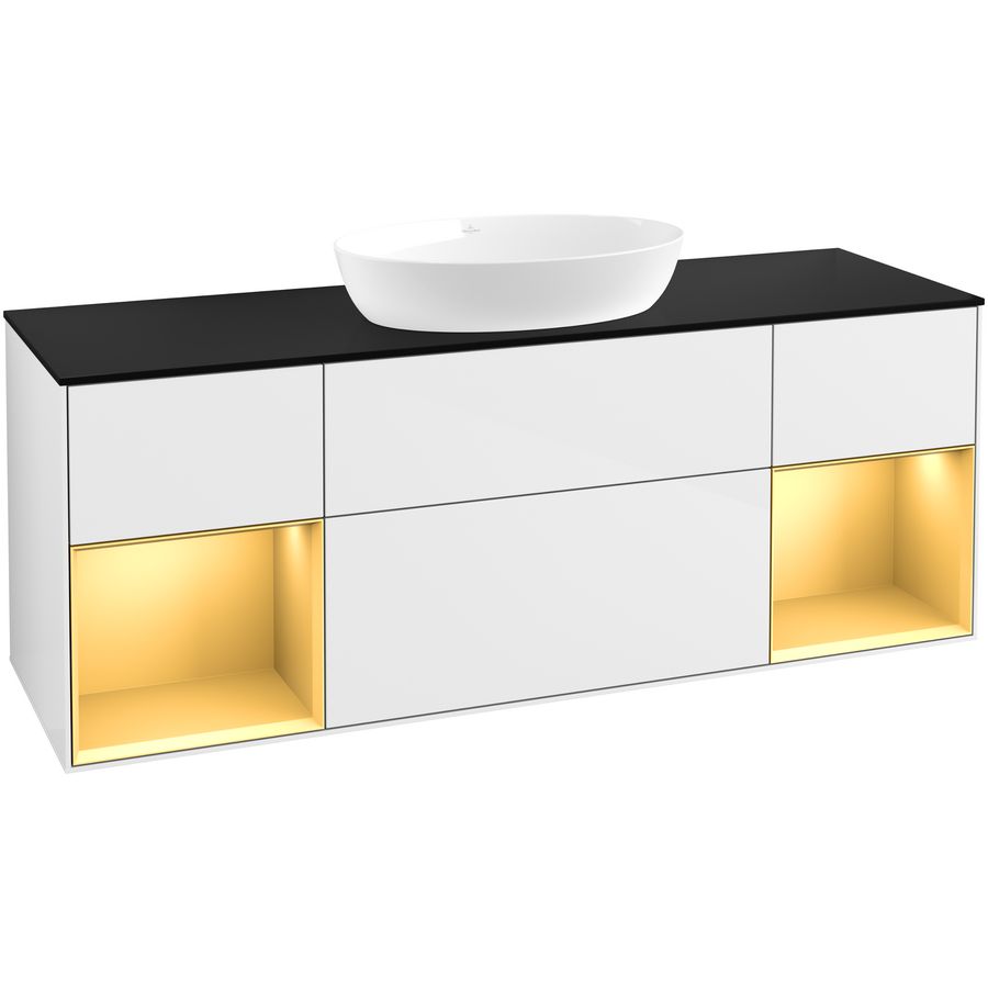 Wastafelonderkast Finion 1600x603x501mm G.White.L FD02HFGF