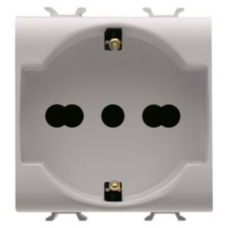 ITALIAN/GERMAN STANDARD SOCKET- 250V ac-2P+E 16A DUA VVE=6