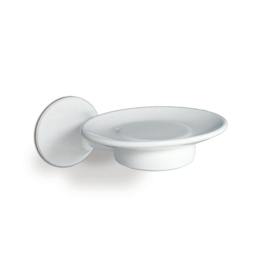 Zeepbakje wit RVS muurbevestiging