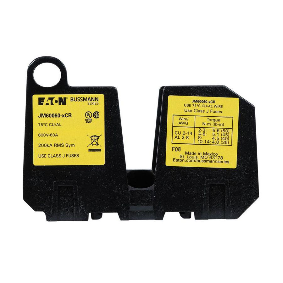 Zekeringblok Class J fuse block 600V 60A 1 pole VVE=12