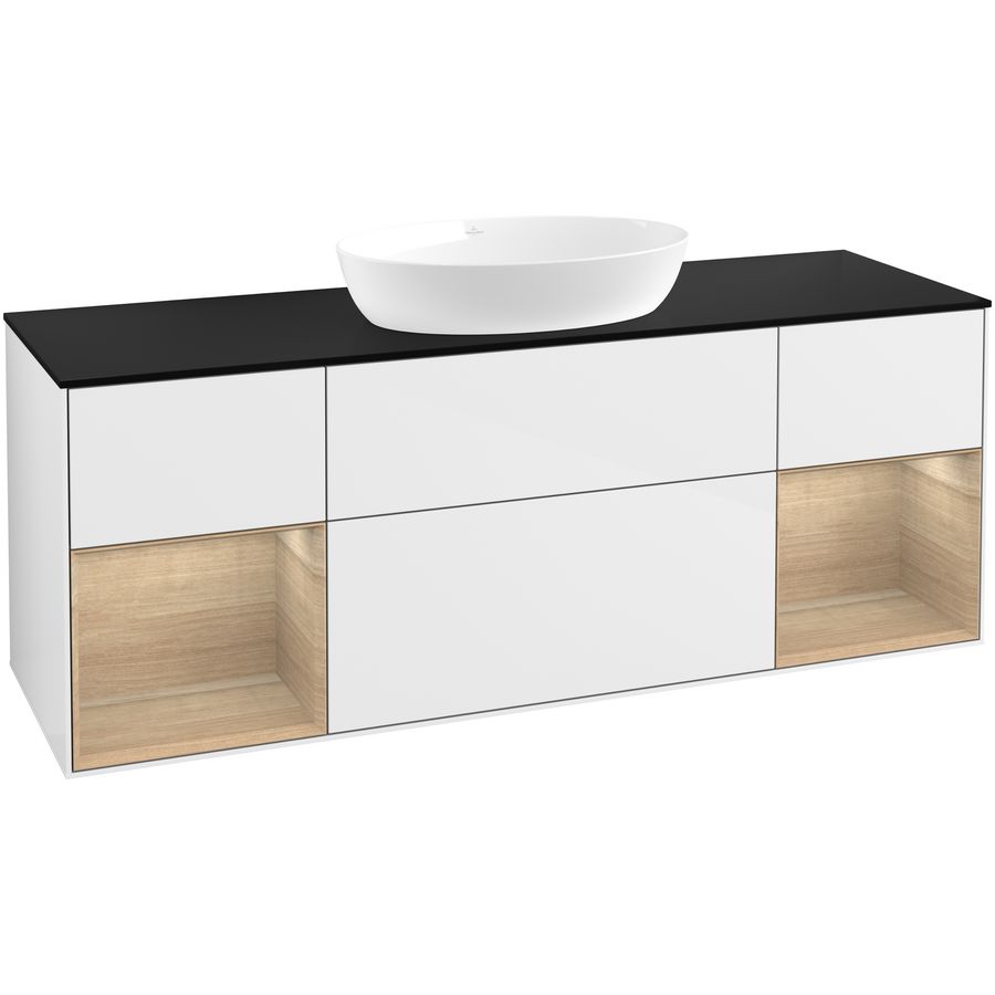 Wastafelonderkast Finion 1600x603x501mm G.White.L FD02PCGF
