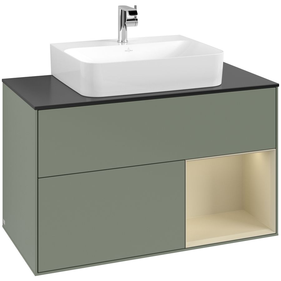 Wastafelonderkast Finion 1000x603x501mm Olive Matt Lacquer F122HJGM