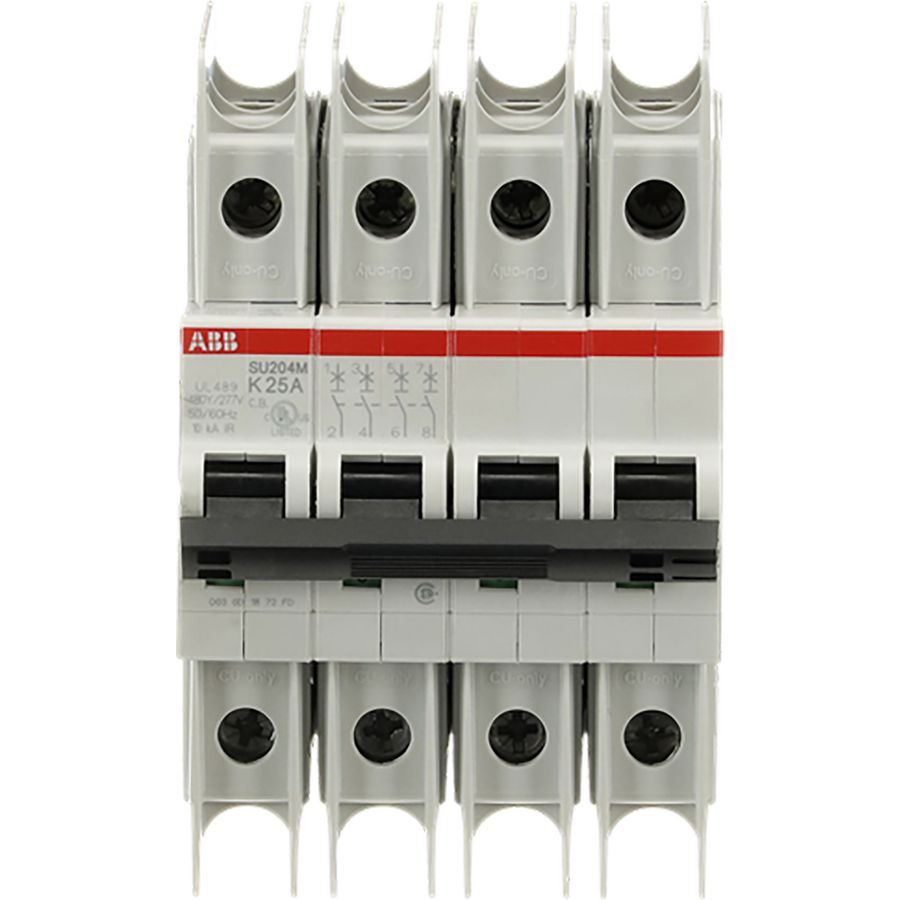 Installatieautomaat UL489 4-polig K-karakteristiek 25A 10kA 277VAC 96VDC