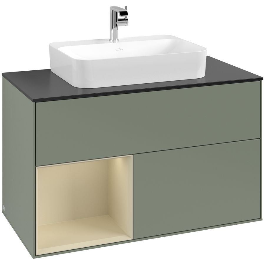Wastafelonderkast Finion 1000x603x501mm Olive Matt Lacquer F362HJGM