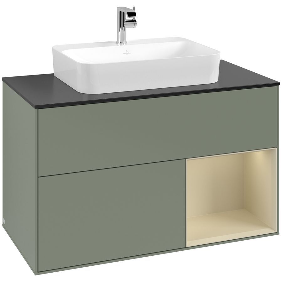 Wastafelonderkast Finion 1000x603x501mm Olive Matt Lacquer F372HJGM