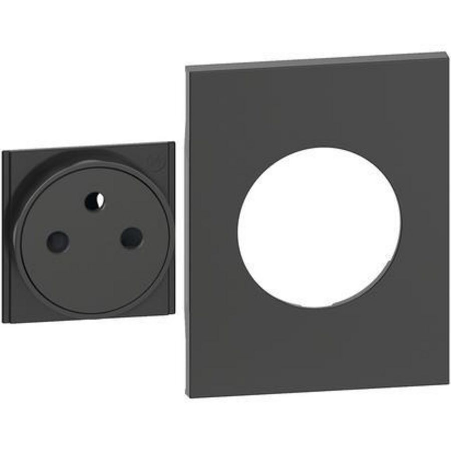 Sierplaat vlak contactdoos 2P + A zwart LivingNow BTKG55M3F