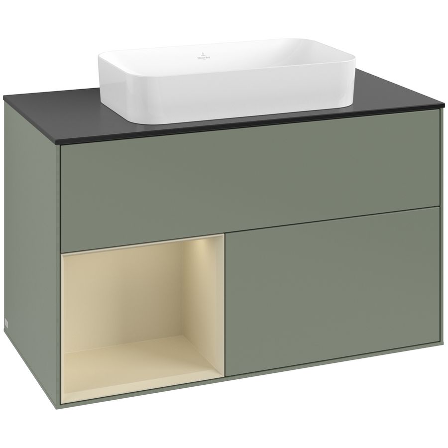 Wastafelonderkast Finion 1000x603x501mm Olive Matt Lacquer F652HJGM