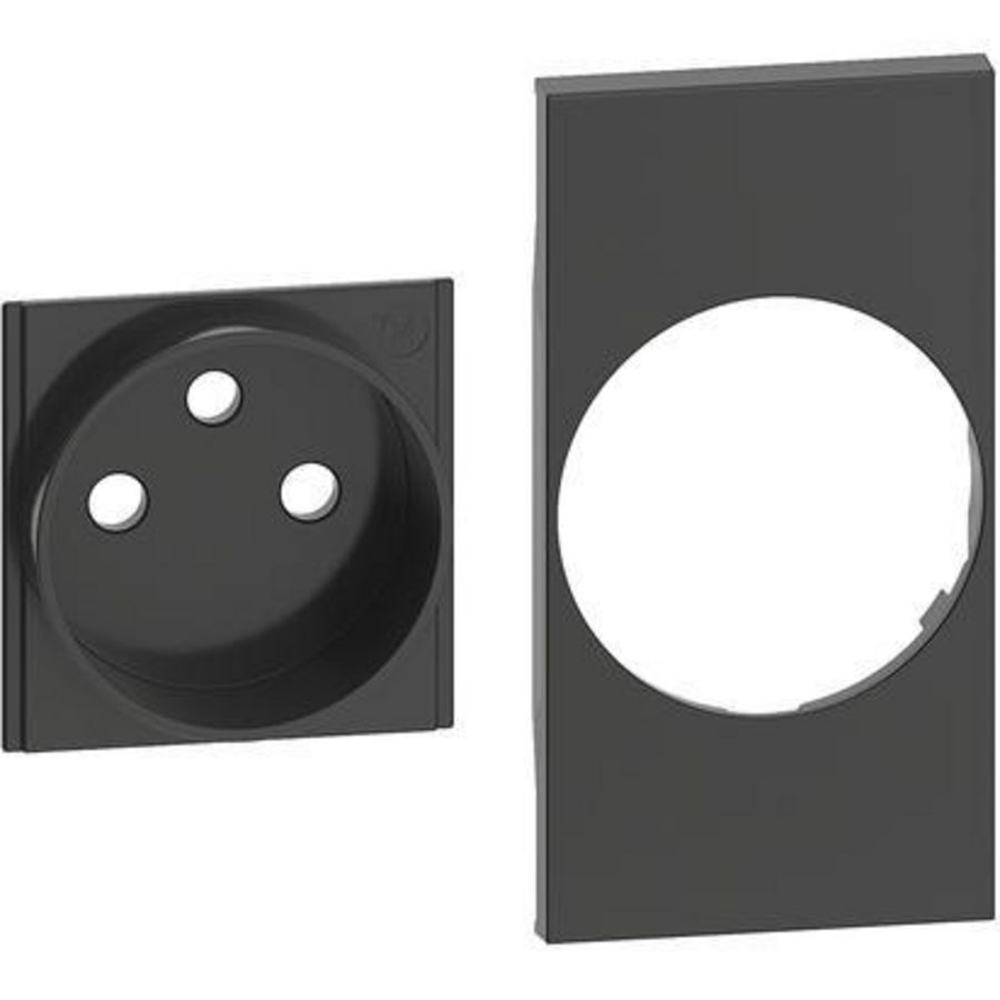 Sierplaat contactdoos 2P + A zwart LivingNow VVE=5