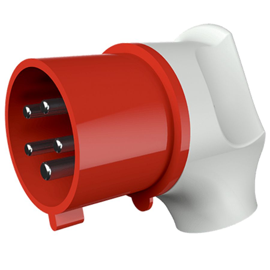 Haakse contactstop 32A 5-polig  6H 400V IP44
