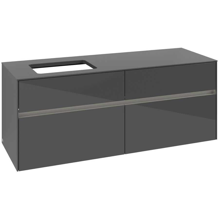 Wastafelonderkast Collaro 1400x548x500mm Glossy Grey C117B0FP