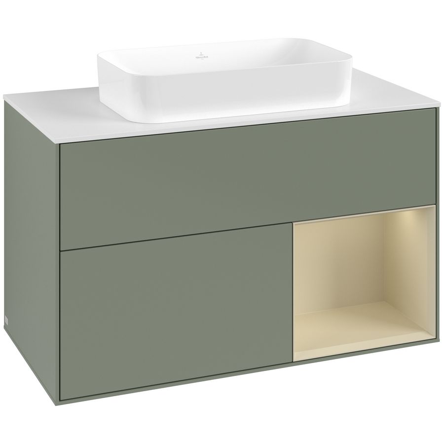Wastafelonderkast Finion 1000x603x501mm Olive Matt Lacquer F661HJGM