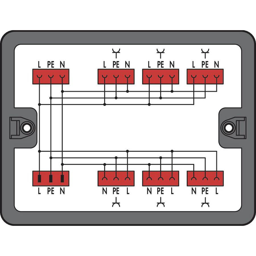 Verdeeldoos Wisselstroom (230V) 1 ingang 899-631/330-000