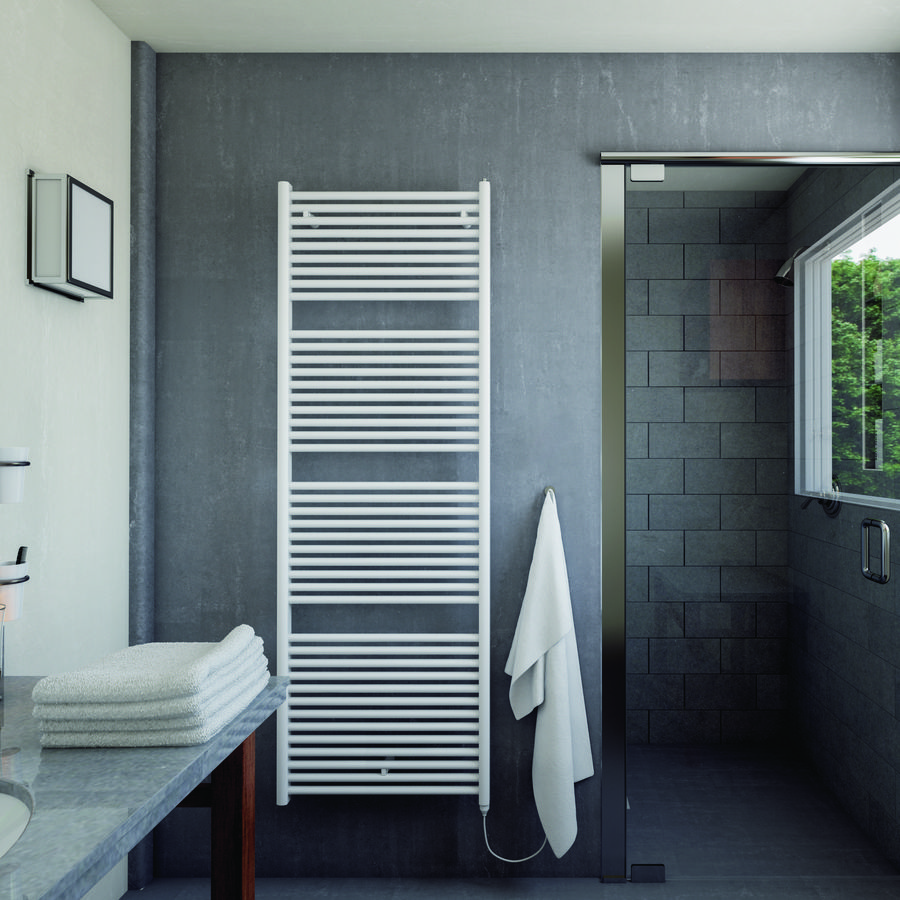 Elektr. badkamerradiator TOGA-EL 1486x500mm 600W IHE zonder regeling wit RAL9016