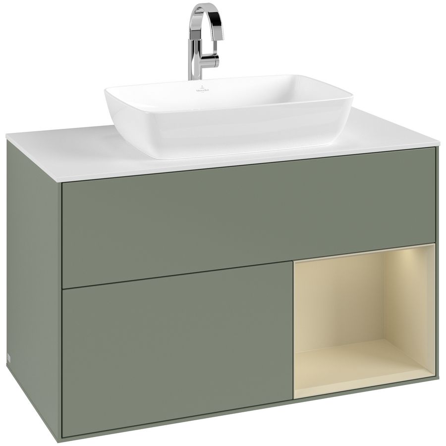 Wastafelonderkast Finion 1000x603x501mm Olive Matt Lacquer F781HJGM