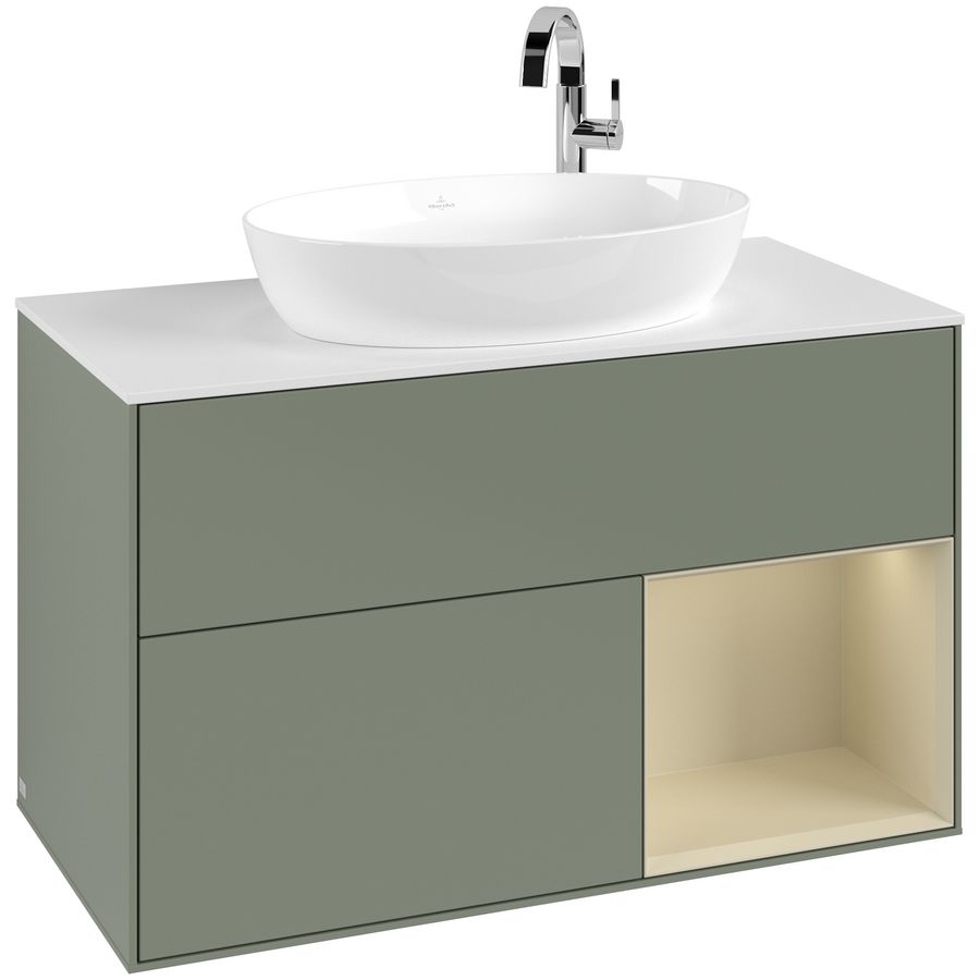 Wastafelonderkast Finion 1000x603x501mm Olive Matt Lacquer F901HJGM