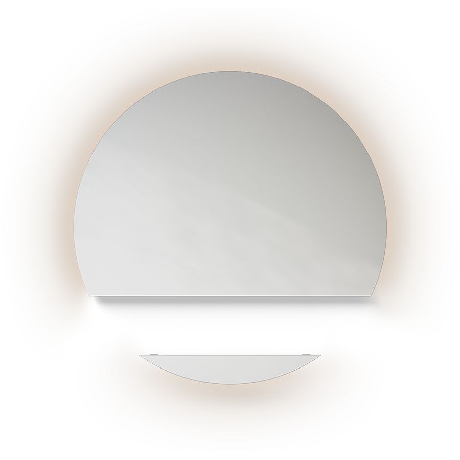 Spiegel A-Line Sol 2 delen indirecte led-verlichting dimbaar 3000K Ø1600mm voor meubelhoogte 30cm