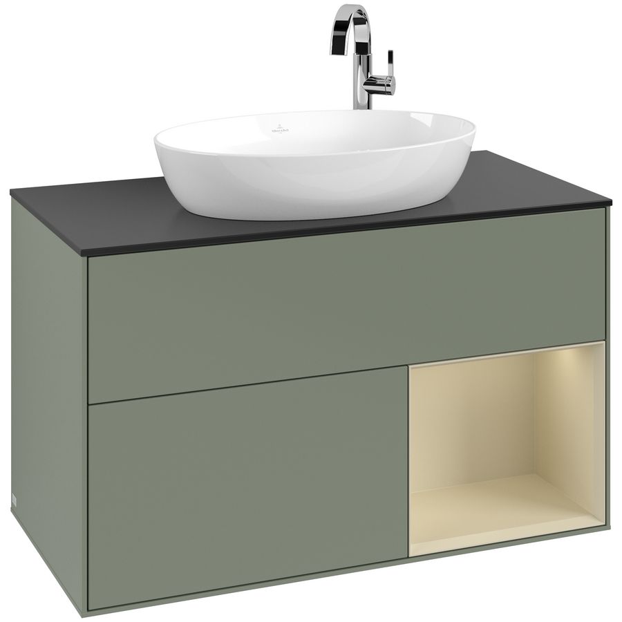 Wastafelonderkast Finion 1000x603x501mm Olive Matt Lacquer F902HJGM