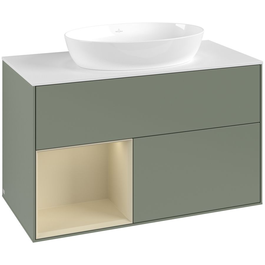 Wastafelonderkast Finion 1000x603x501mm Olive Matt Lacquer FA11HJGM